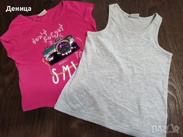 Лот летни блузки, потници и ризки за момиче, размер 128, снимка 4 - Детски тениски и потници - 38618199