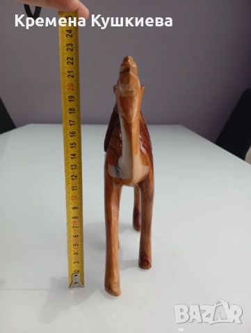 Дървена камила масив, снимка 2 - Статуетки - 52456570