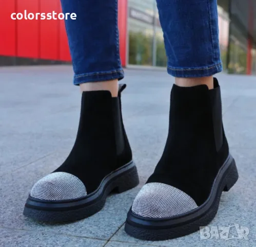 Равни боти - черен велур - NPR20