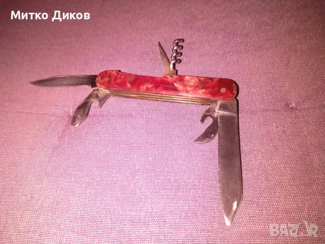 Ножче  Сърп и чук Велико Търново 6 части седеф без луфт, снимка 4 - Ножове - 50258348