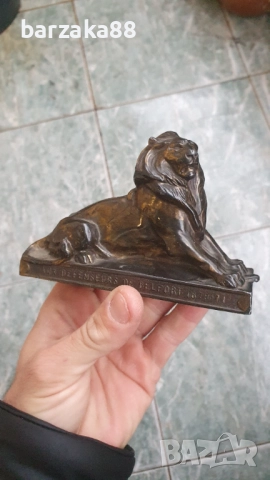 Стара фигура на Лъв с позлата, снимка 2 - Колекции - 52612154