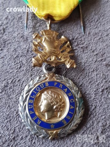 Френски сребърен с позлата военен орден медал 1870 , снимка 5 - Антикварни и старинни предмети - 41344277