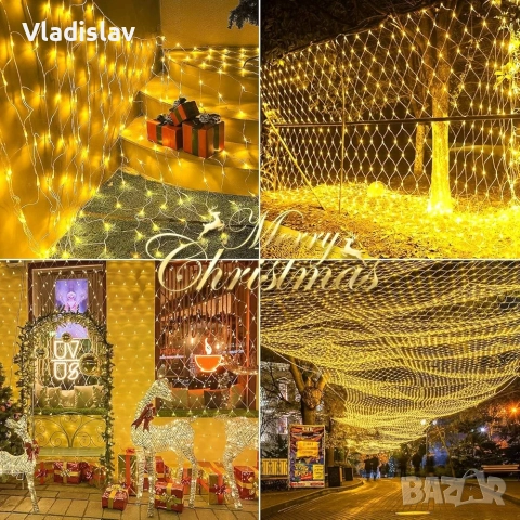 Външна светлинна мрежа 3 x 2 м 208 LED, снимка 8 - Лед осветление - 52418125