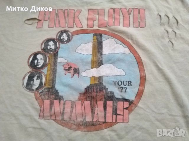 Pink Floyd Animals Tour 1977 Shirt Looks worn тениска като носена изглежда отлична размер Л, снимка 5 - Тениски - 51722120