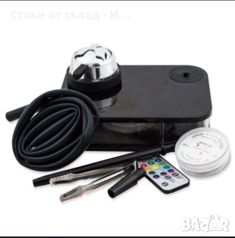 Наргиле Акрилен уред с дистанционно управление LED кутия, снимка 2 - Наргилета - 52233310