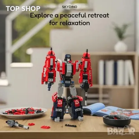 Нов 3 в 1 трансформиращ робот динозавър изтребител 1128 части играчка, снимка 4 - Образователни игри - 50015888