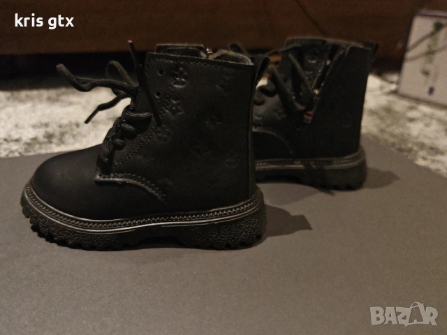 Нови детски боти 27 номер – черни еко кожа, цип, снимка 3 - Детски боти и ботуши - 53484687