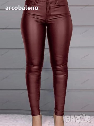Модни дамски панталони от изкуствена кожа, 3цвята , снимка 6 - Панталони - 39436596