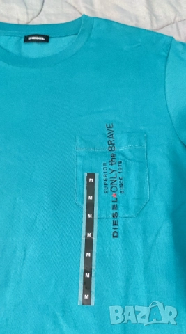 Diesel Тениска superior тъмно зелена M, снимка 6 - Тениски - 52297615