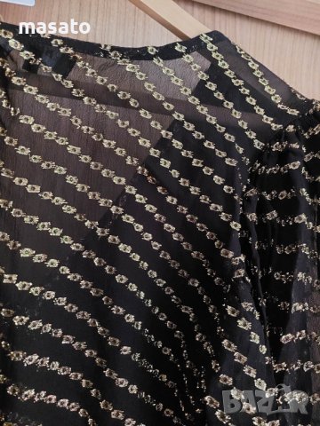 Khujo - черна рокля със златни нишки, снимка 3 - Рокли - 41670798