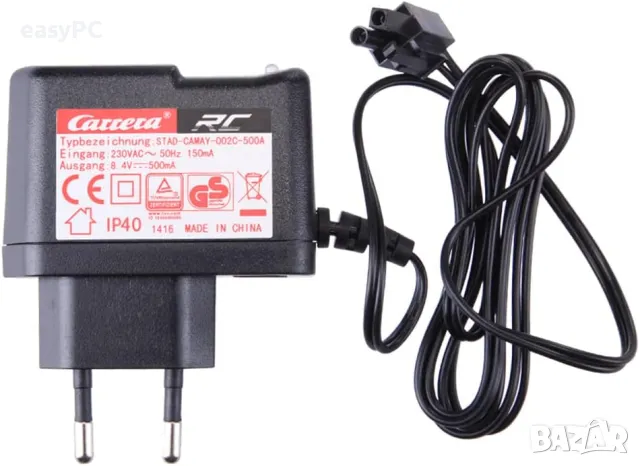 Оригинален захранващ адаптер Carrera RC Power Charger EU Plug 8.4V - 500 mA STAD-CAMAY-002C-500A, снимка 4 - Джойстици и геймпадове - 48441618