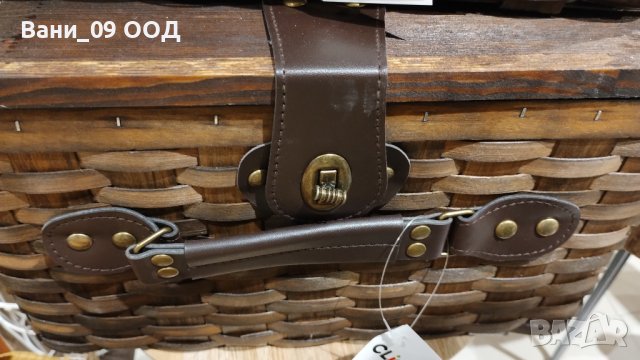 Заредена кошница за пикник от плетено дърво, снимка 8 - Други - 40767431
