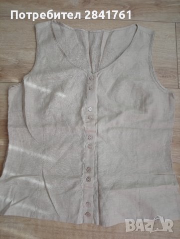 Дамска ленена блуза без ръкав , снимка 2 - Корсети, бюстиета, топове - 41631148