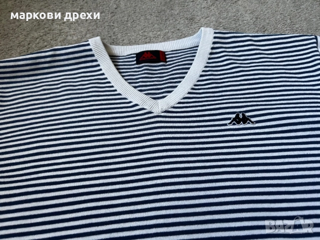 KAPPA Mens V-Neck Jumper Sweater XL  Cotton, снимка 3 - Пуловери - 52832757