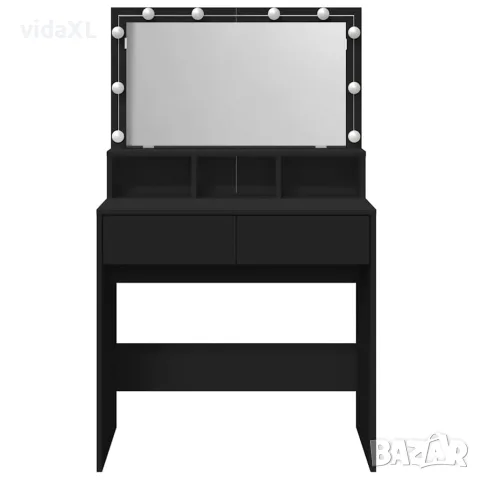 vidaXL Тоалетка с LED, черна, 80x41x134,5 см, снимка 5 - Тоалетки - 56148124