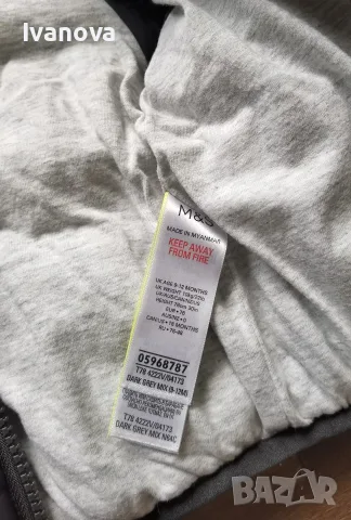 Яке M&S 9-12м, 76см, снимка 3 - Бебешки якета и елеци - 56237126