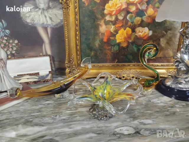Murano, великолепието на авторското стъкло. Пепелник гондола 60лв, бонбониера 80. Лебеда 45. Размери