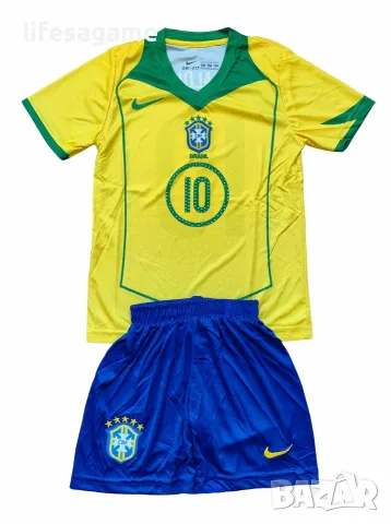 Детски футболен екип Бразилия Роналдиньо Brazil тениска Ronaldinho комплект, снимка 2 - Детски комплекти - 45649838