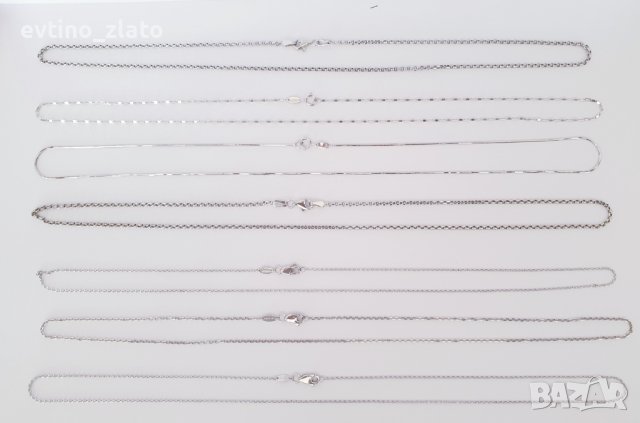 Златни синджири от бяло злато- 14К, снимка 8 - Колиета, медальони, синджири - 42206211