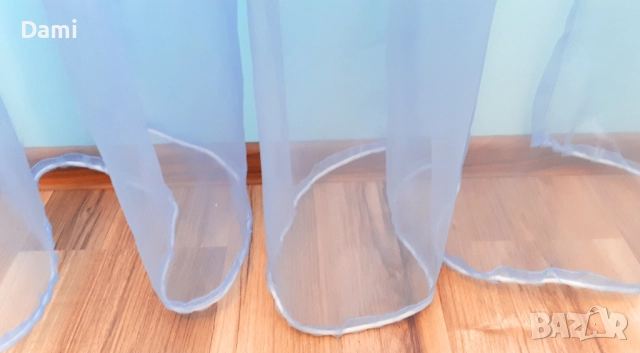 Тънко перде органза 245х140 с ленти за окачване комплект 2 броя, снимка 4 - Пердета и завеси - 52973650