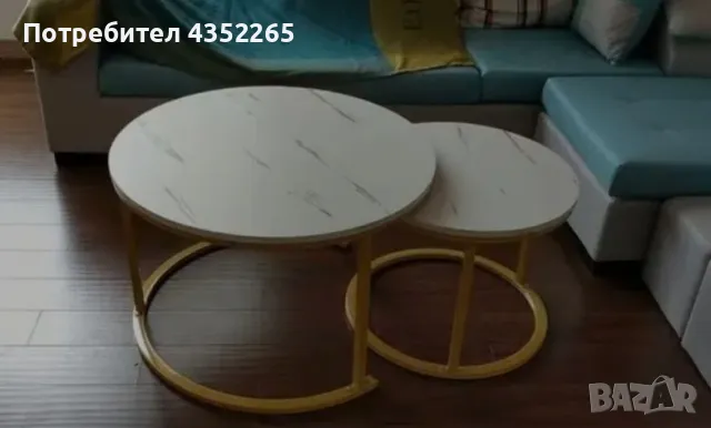 Два броя кръгли масички за кафе с модерен дизайн, снимка 4 - Маси - 48644485