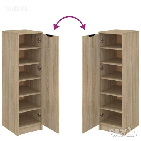 vidaXL Шкаф за обувки, сонома дъб, 30x35x100 см, инженерно дърво, снимка 8 - Скринове - 56147947