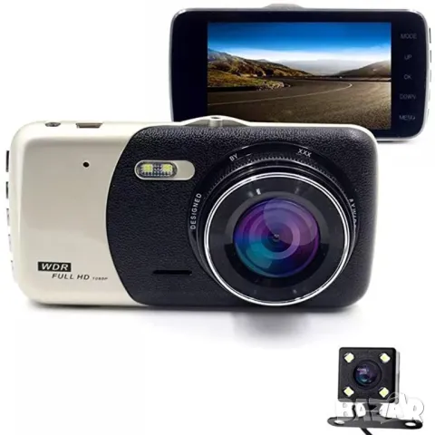 Видеокамера за автомобил дисплей 4.3 Full HD 1080p с предна и задна камера, снимка 6 - Камери - 49468361