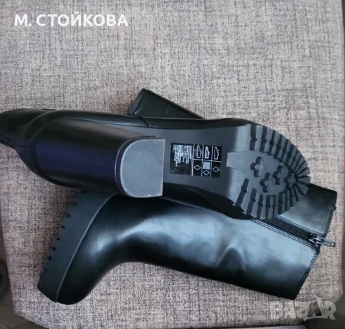 нови черни боти на дебел ток от HM , снимка 2 - Дамски боти - 48843099
