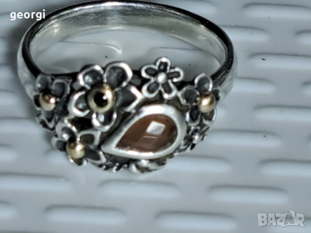 пръстен Пандора с лунен камък и злато , снимка 10 - Пръстени - 51160272