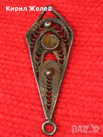 СТАРА ФИЛИГРАННА СРЕБЪРНА с ГРАНУЛАЦИЯ ВИСУЛКА ПЕНДАНТ СРЕБРО ВИСОКА ПРОБА 5096, снимка 3 - Антикварни и старинни предмети - 30330573