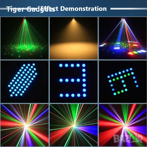 80W RGBW LED Beam Moving Head – 6-раменен въртящ сценичен ефект с DMX512 и дистанционно, снимка 8 - Прожектори - 56201096