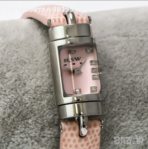 Нов швейцарски кварцов часовник - гривна RSW с диаманти 0,07 карата