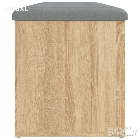 vidaXL Пейка за съхранение, дъб сонома, 102x42x45 см, инженерно дърво, снимка 7 - Маси - 56148131