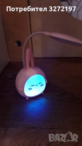 Лампа за четене USB LED Kawaii Rabbit 2в1,Настолна лампа,Детска защита на очите,Карикатура Зайче, снимка 11 - Настолни лампи - 40900282