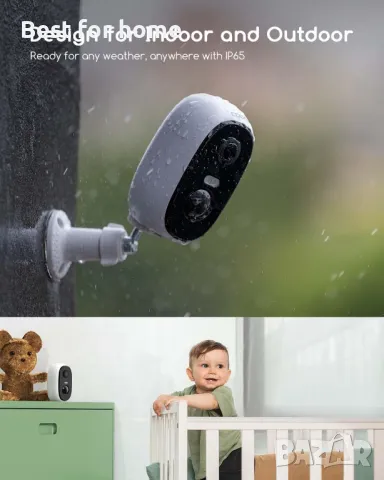 COOAU 2K охранителна камера за външна безжична връзка с акумулаторна батерия, снимка 6 - Камери - 48351367