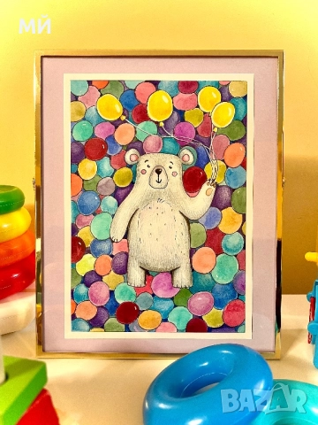 Цветна детска илюстрация за подарък или декорация, снимка 3 - Картини - 52184038