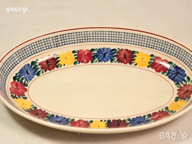 френско керамично плато поднос с цветя 22/3