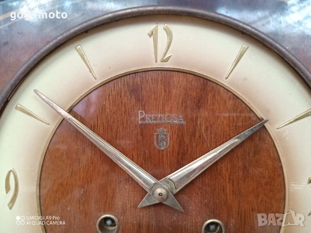 Стар винтидж античен стенен часовник PREZIOSA,made in GERMANY, снимка 7 - Антикварни и старинни предмети - 35933183
