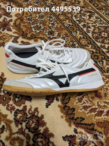 MIZUNO Morelia IN Futsal Q1GA170009 К-leather 43 номер, снимка 4 - Спортни обувки - 53273277