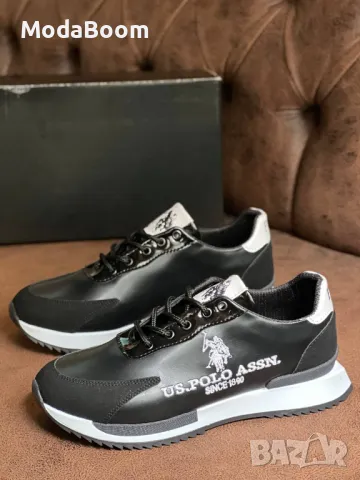 US. Polo Assn. черни мъжки маратонки , снимка 2 - Маратонки - 48473781