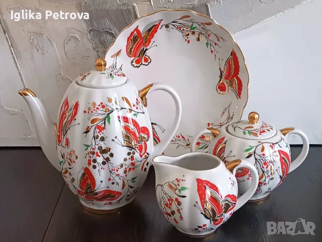 Сервиз за кафе ЛФЗ Бабочки, снимка 14 - Колекции - 56061521