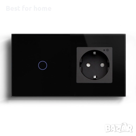 Смарт ключ за осветление и контакт Bseed – Wi-Fi, Стъклен панел, снимка 5 - Друга електроника - 52955540