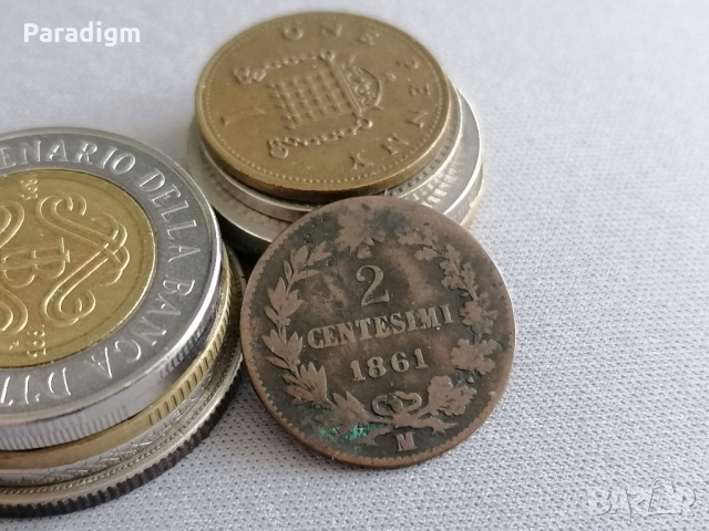 Монета - Италия - 2 чентесими | 1861г.