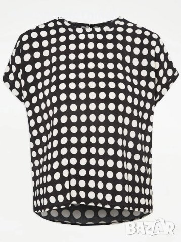 Дамска черна-бяла блуза George UK16, снимка 1 - Тениски - 44371137