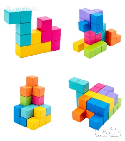 Дървено кубче 3D, снимка 6 - Образователни игри - 42444469