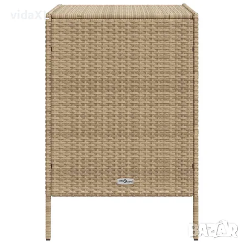 vidaXL Градински шкаф за съхранение бежов 55x59x80 см полиратан, снимка 6 - Ракли - 56147368