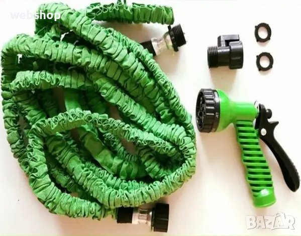Качествен Маркуч с пистолет за градината , Разтегателен , 30 Метра, снимка 1