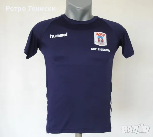 Тениска на AGF Aarhus • тренировъчен модел • Hummel • синьо • размер M • Деца, снимка 2 - Тениски - 56319792