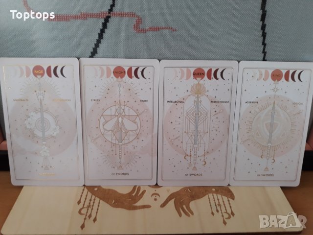 Прекрасни таро карти със златни елементи 7х12см - Destiny Tarot Deck, снимка 9 - Други - 42020216