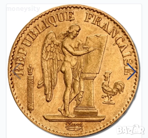 Златна монета 20 франка Гениус